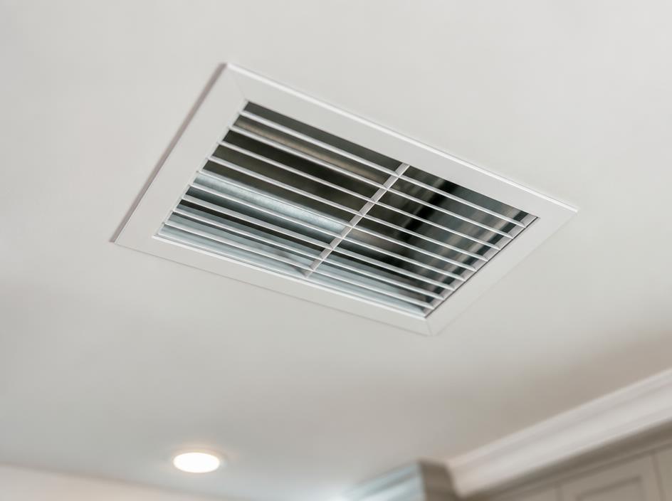 Clean HVAC air duct vent on ceiling